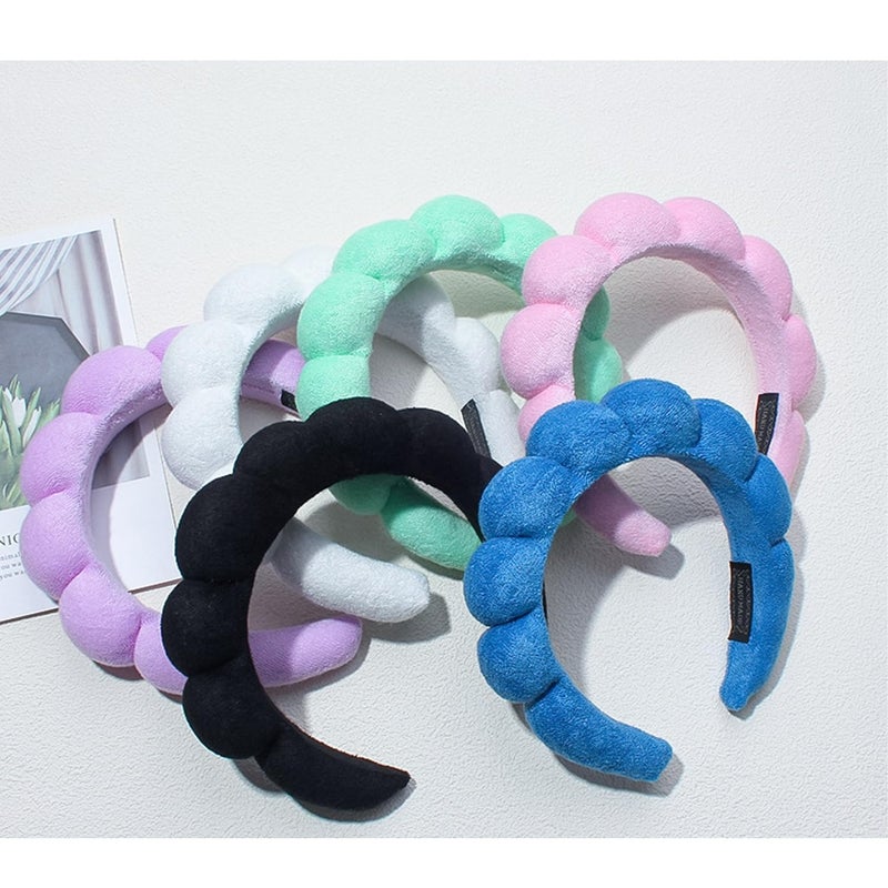TYSSELY Spa Headbands for Washing Face Makeup Skin Care Headband Women Bubble Facial Beauty Headbands Puffy Shower Towel Band Hair Headband - Image 4